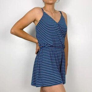 American Eagle Striped Surplice Romper XS